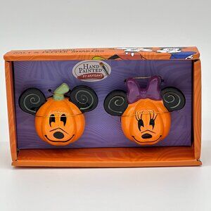 Disney Mickey & Minnie Ceramic Jack O Lantern Salt & Pepper Shakers